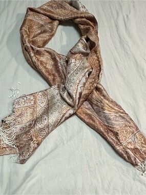 Elegant Brown Paisley Women's Pashmina Scarf
